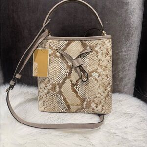 Michael Kors Tan Snake Print Shoulder Bag
